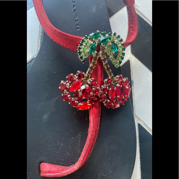 Guiseppi Cherry Red Crystal sandals-NWT - Picture 6 of 12